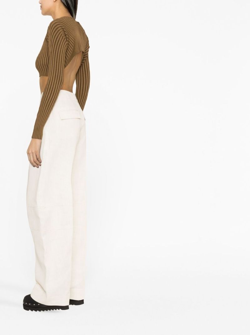 White Pressed Crease Trousers