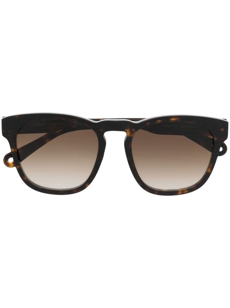 Brown Square Frame Tortoiseshell Sunglasses