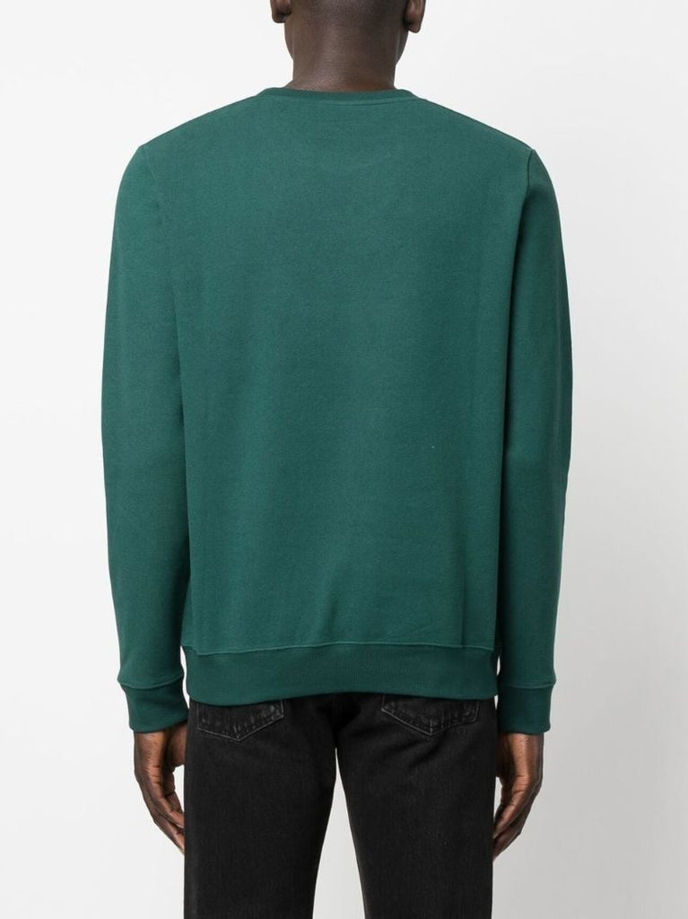 Green Logo Print Cotton Sweatshirt