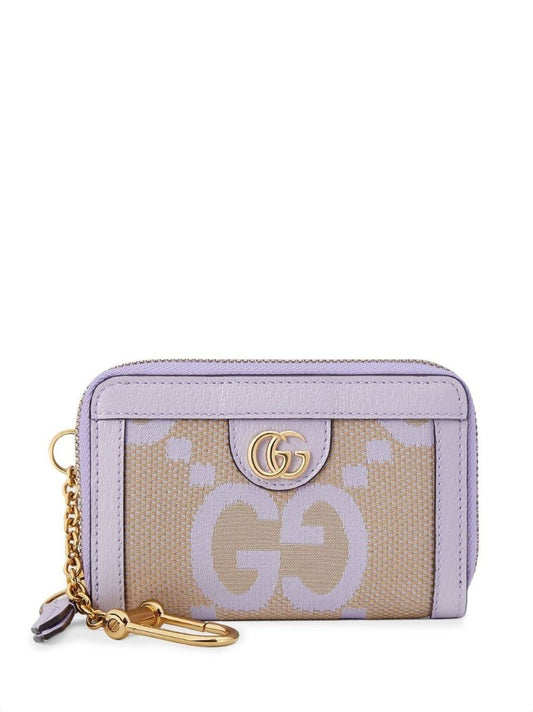 Purple Embroidered Monogram Purse