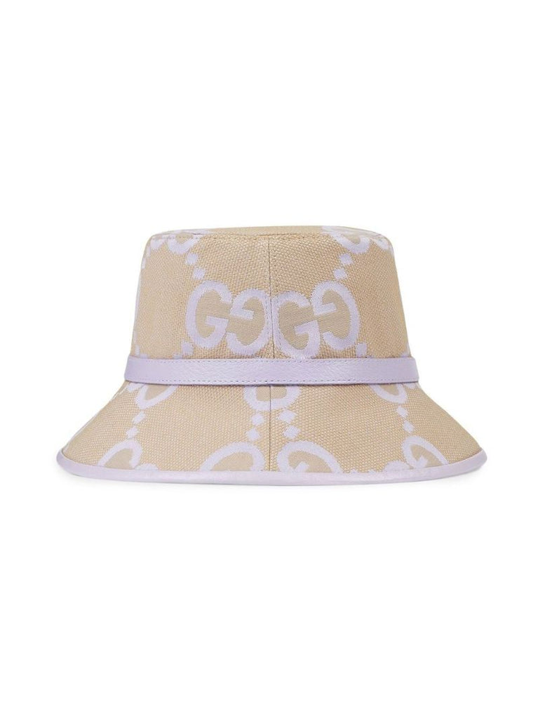 Beige Embroidered Monogram Hat