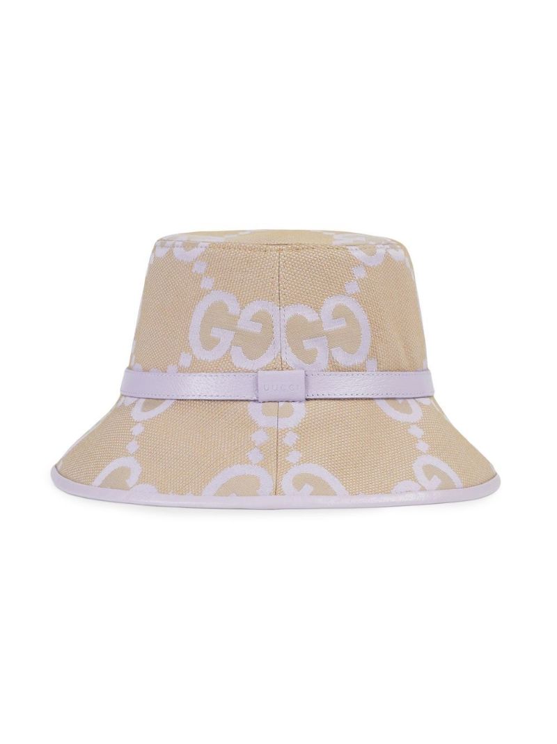 Beige Embroidered Monogram Hat