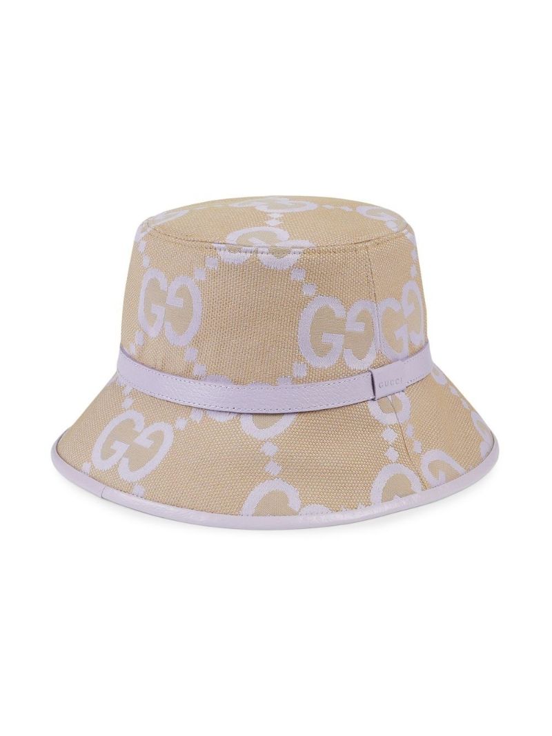 Beige Embroidered Monogram Hat