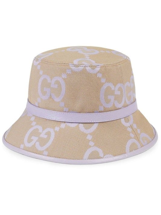 Beige Embroidered Monogram Hat