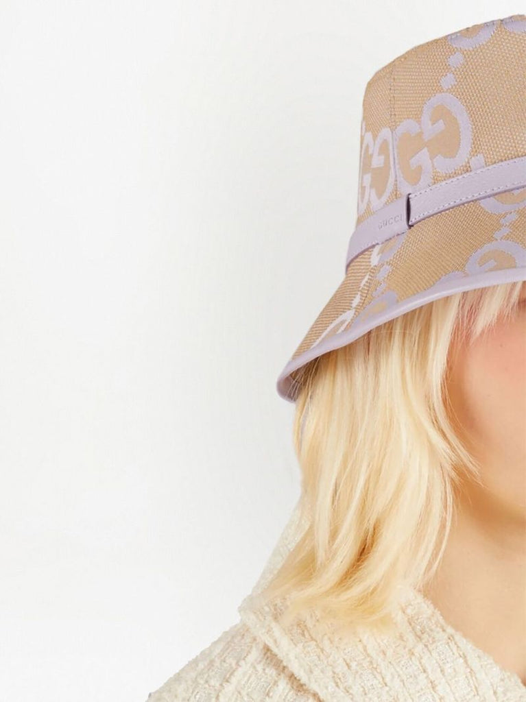 Beige Embroidered Monogram Hat