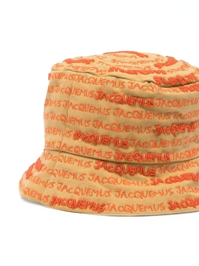 Orange Embroidered Logo Bucket Hat