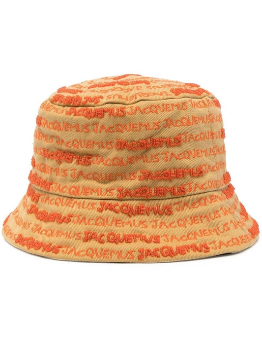 Orange Embroidered Logo Bucket Hat