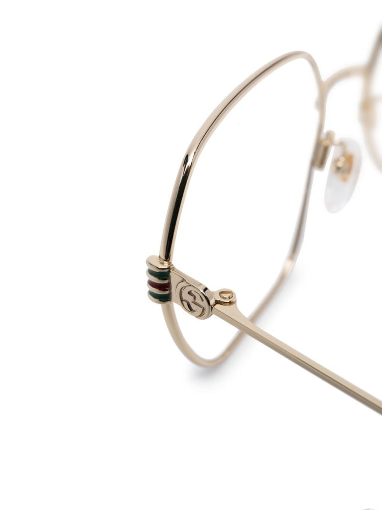Gold-tone Geometric-frame Glasses