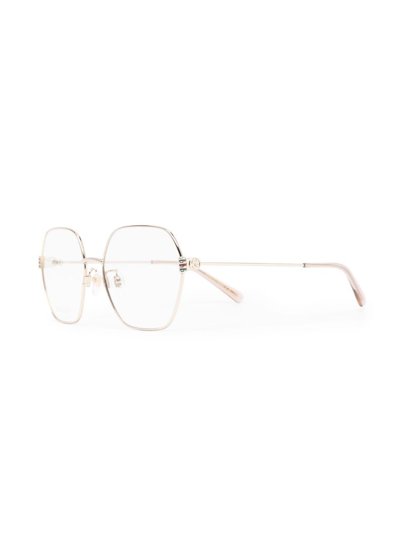 Gold-tone Geometric-frame Glasses