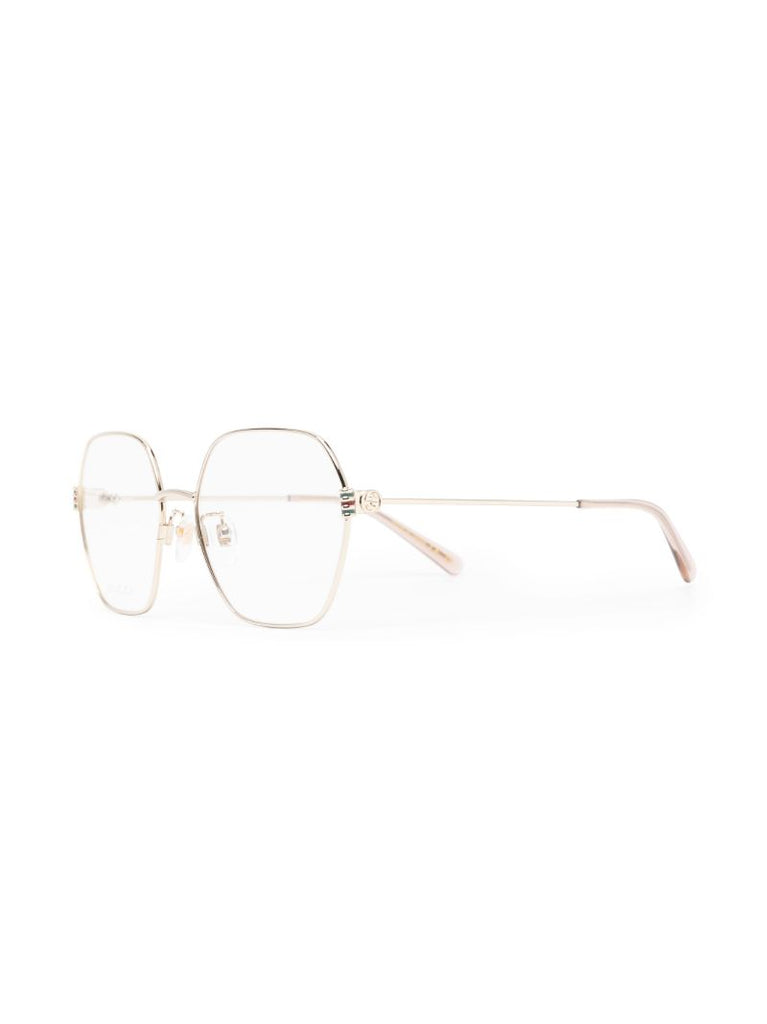 Gold-tone Geometric-frame Glasses