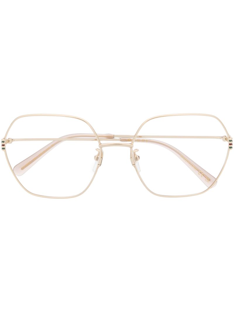 Gold-tone Geometric-frame Glasses