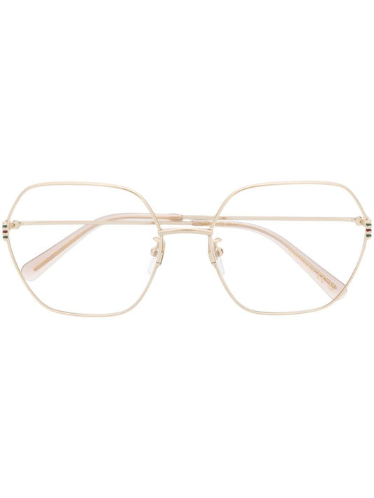 Gold-tone Geometric-frame Glasses