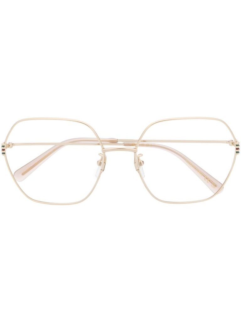 Gold-tone Geometric-frame Glasses
