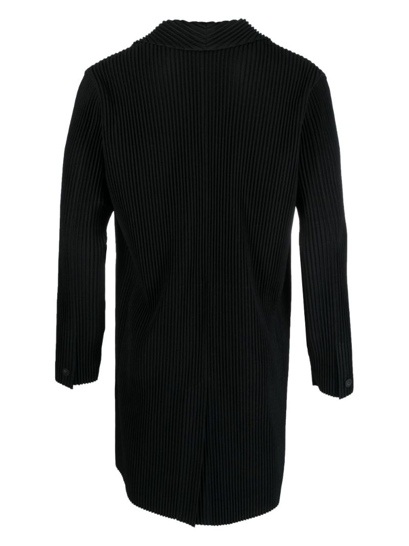 Black Single Breasted Pleated Coat