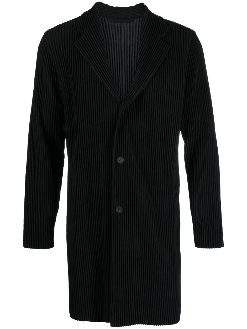Black Single Breasted Pleated Coat