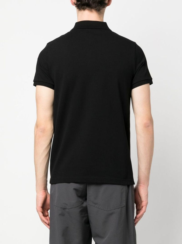 Black Logo-patch Cotton Polo Shirt