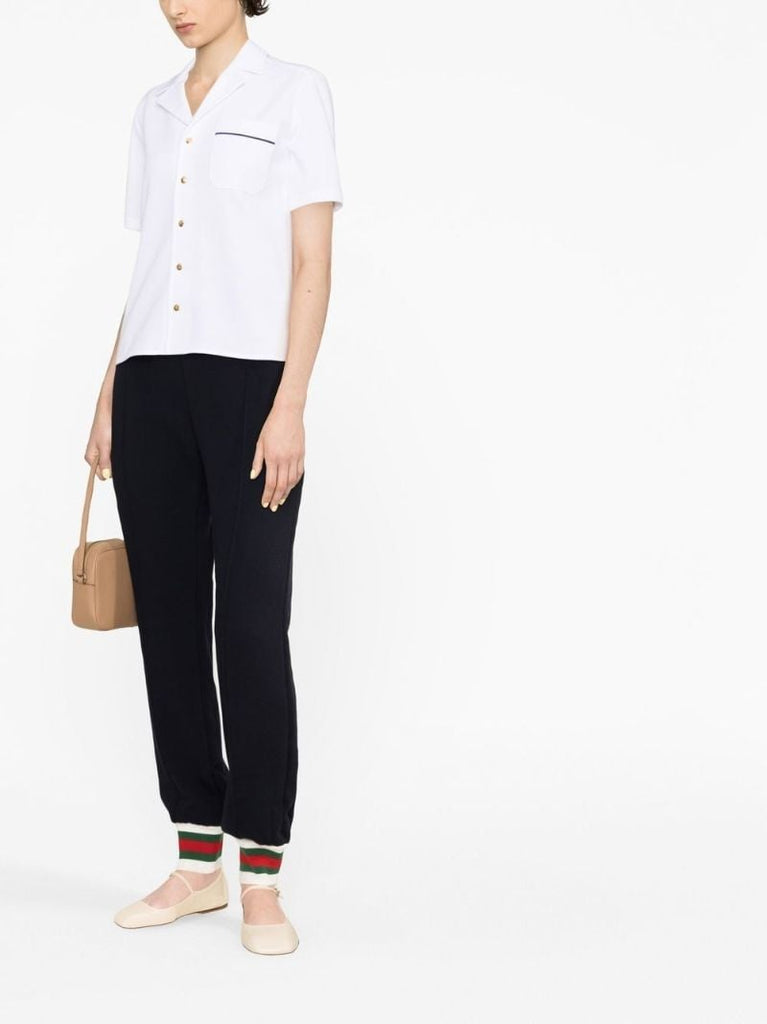 White Triomphe Short Sleeve Shirt