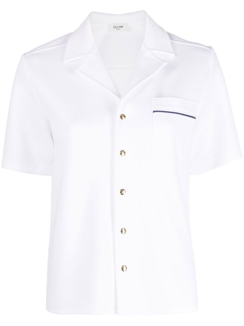 White Triomphe Short Sleeve Shirt