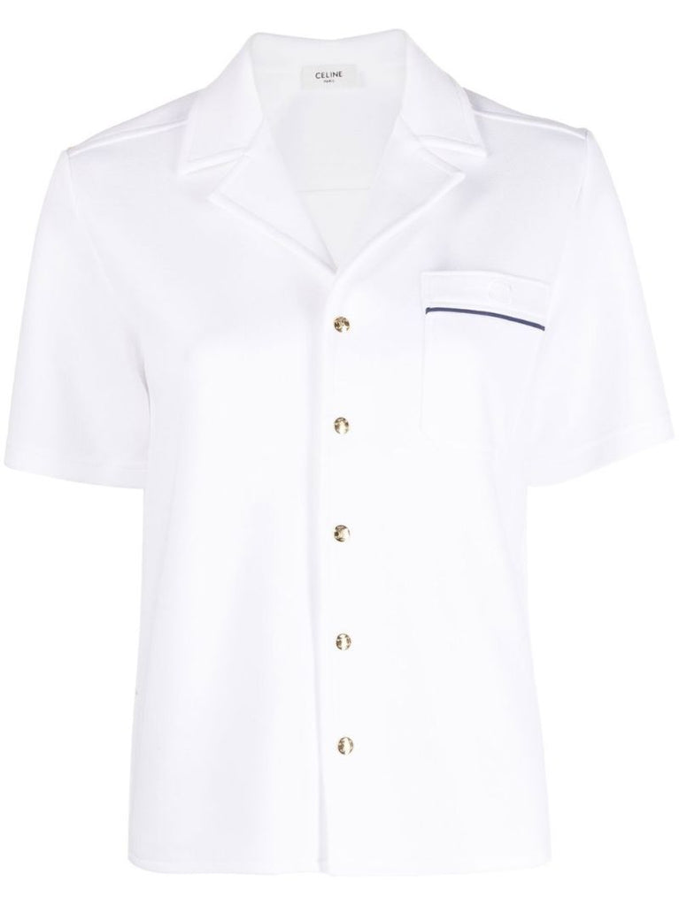 White Triomphe Short Sleeve Shirt
