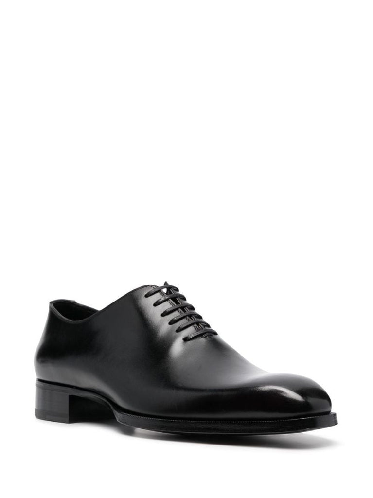 Black Lace-up Leather Oxford Shoes