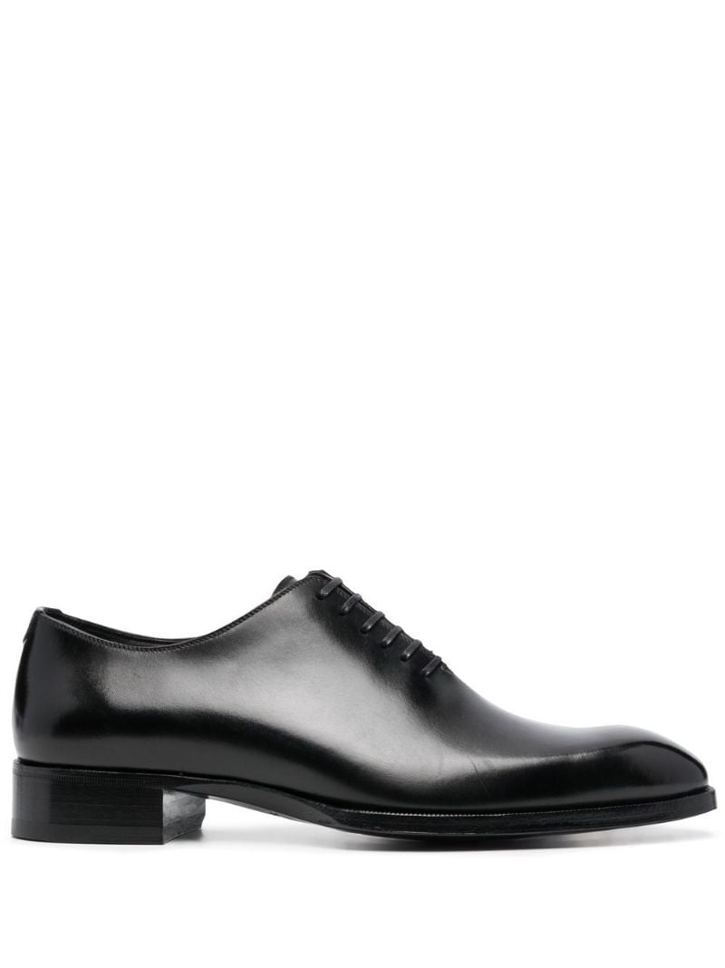 Black Lace-up Leather Oxford Shoes