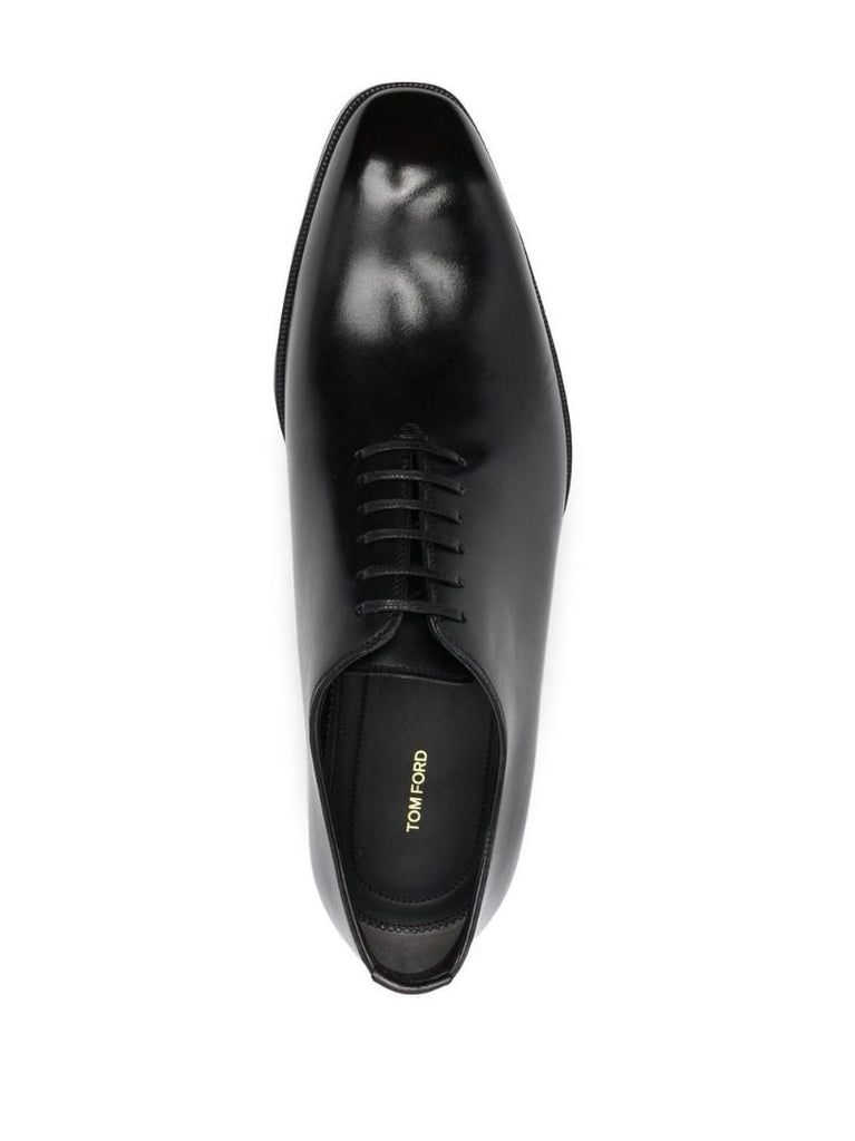 Black Lace-up Leather Oxford Shoes