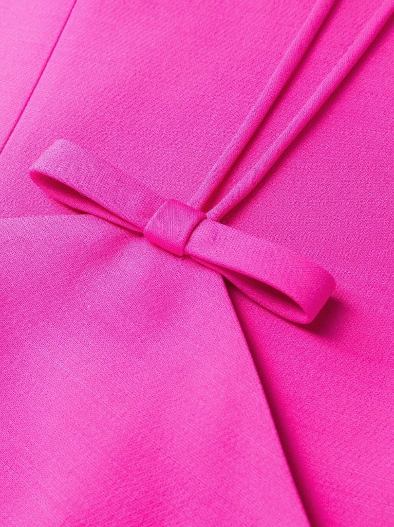 Pink Bow-detail Halterneck Mini Dress