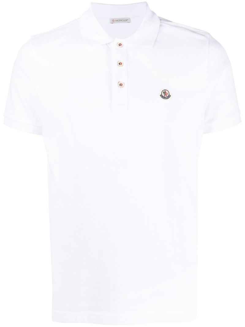 White Logo Patch Polo Shirt