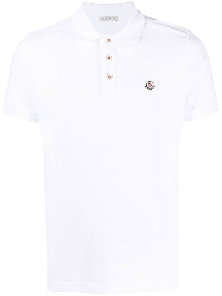White Logo Patch Polo Shirt