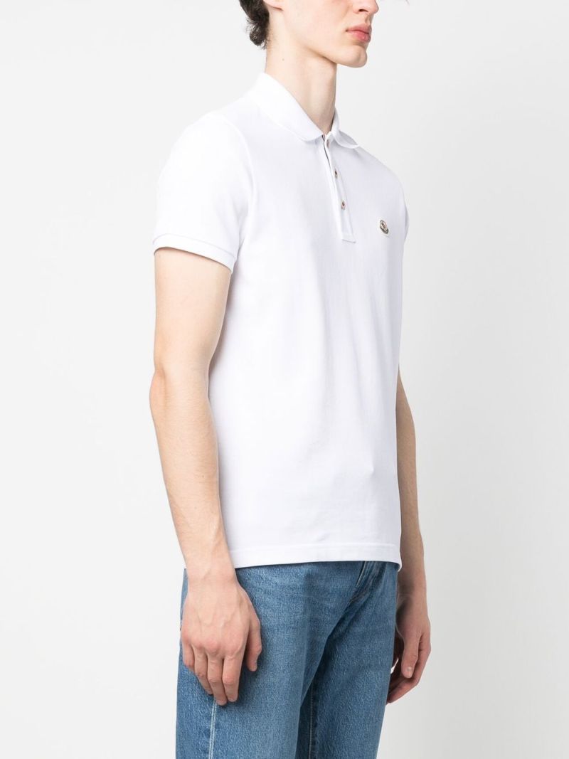 White Logo Patch Polo Shirt