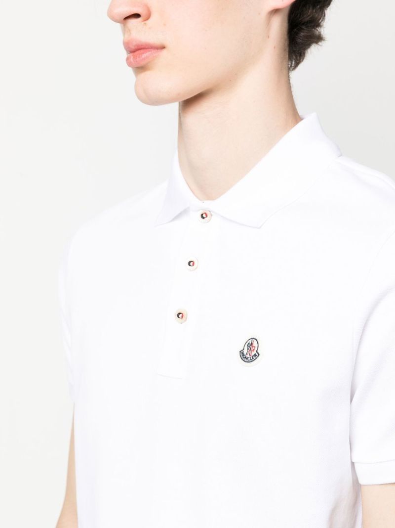 White Logo Patch Polo Shirt