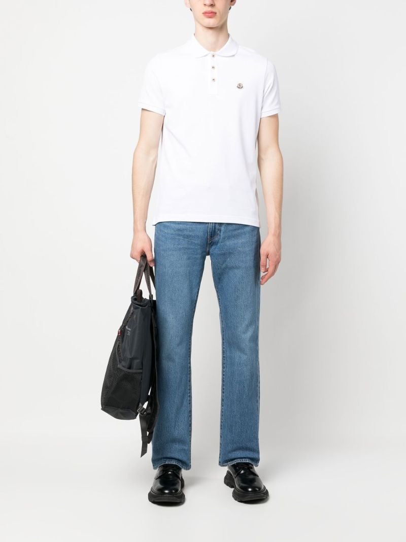 White Logo Patch Polo Shirt