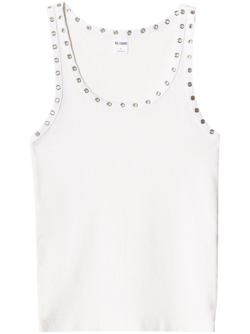 White Eyelet Tank Top