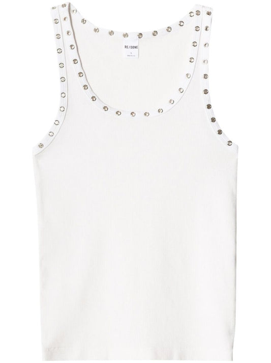 White Eyelet Tank Top