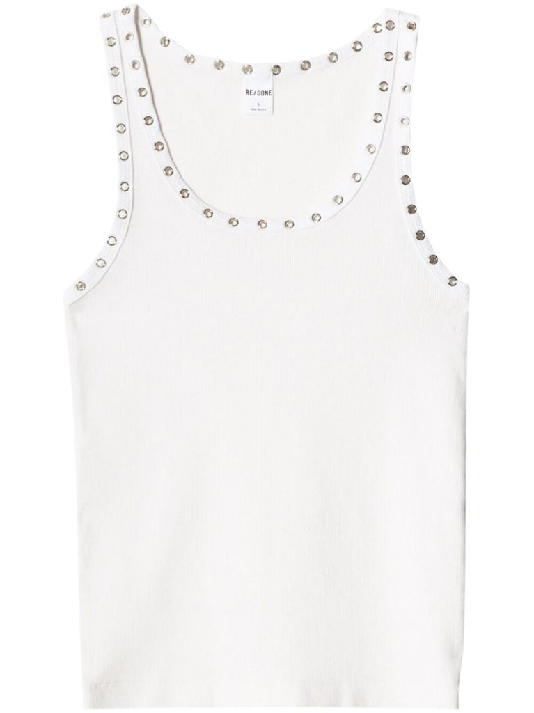 White Eyelet Tank Top