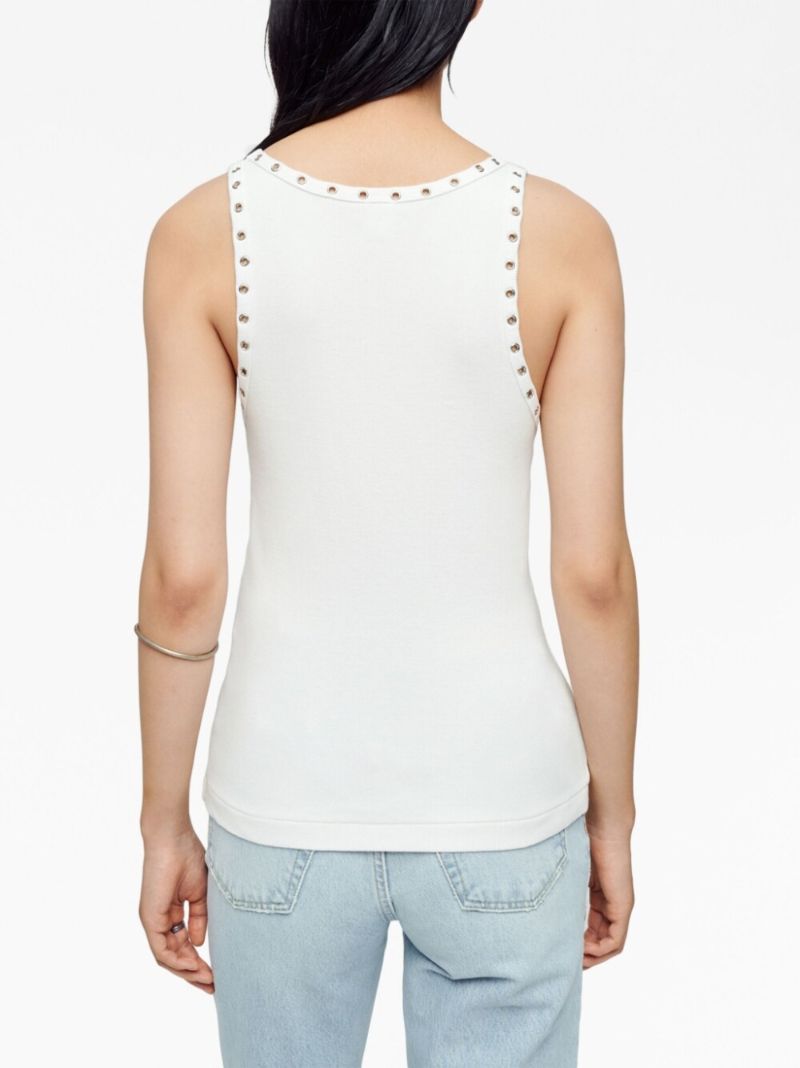 White Eyelet Tank Top