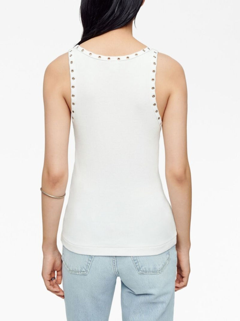 White Eyelet Tank Top
