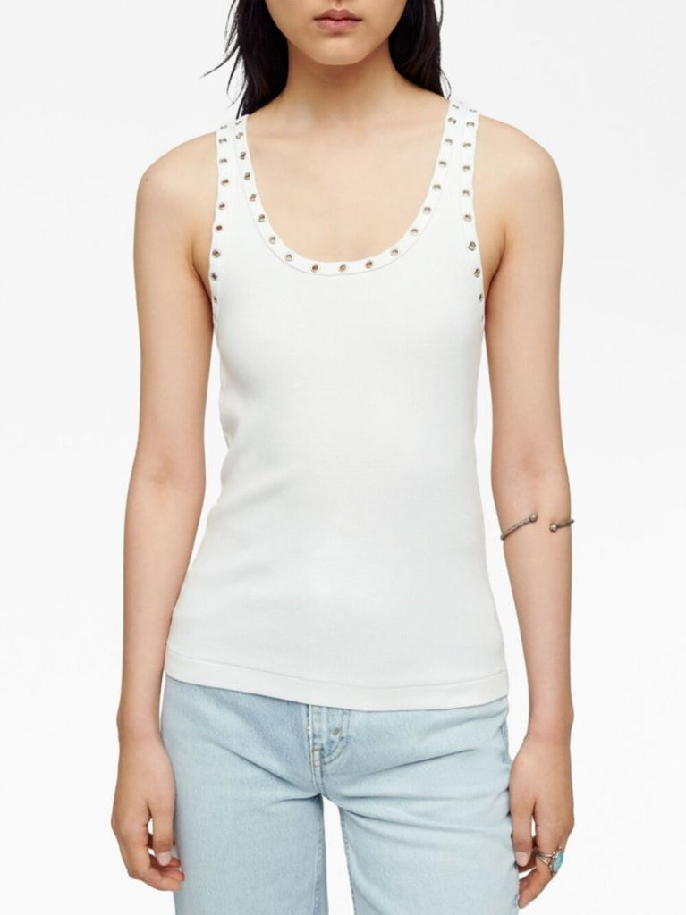 White Eyelet Tank Top