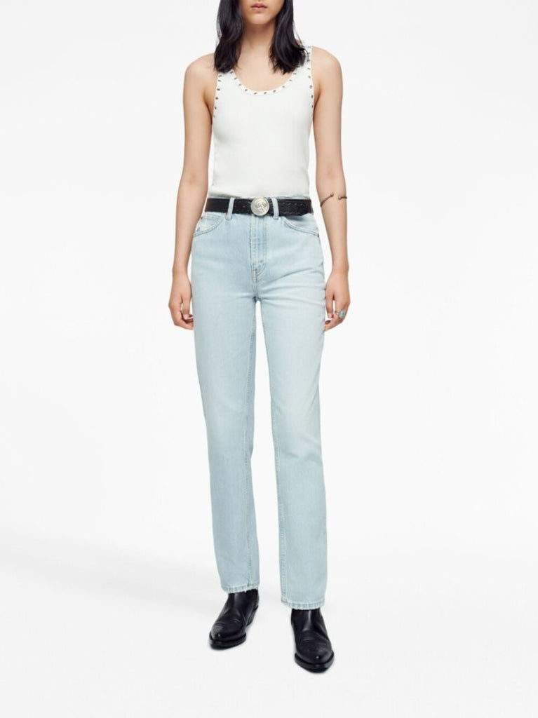 White Eyelet Tank Top