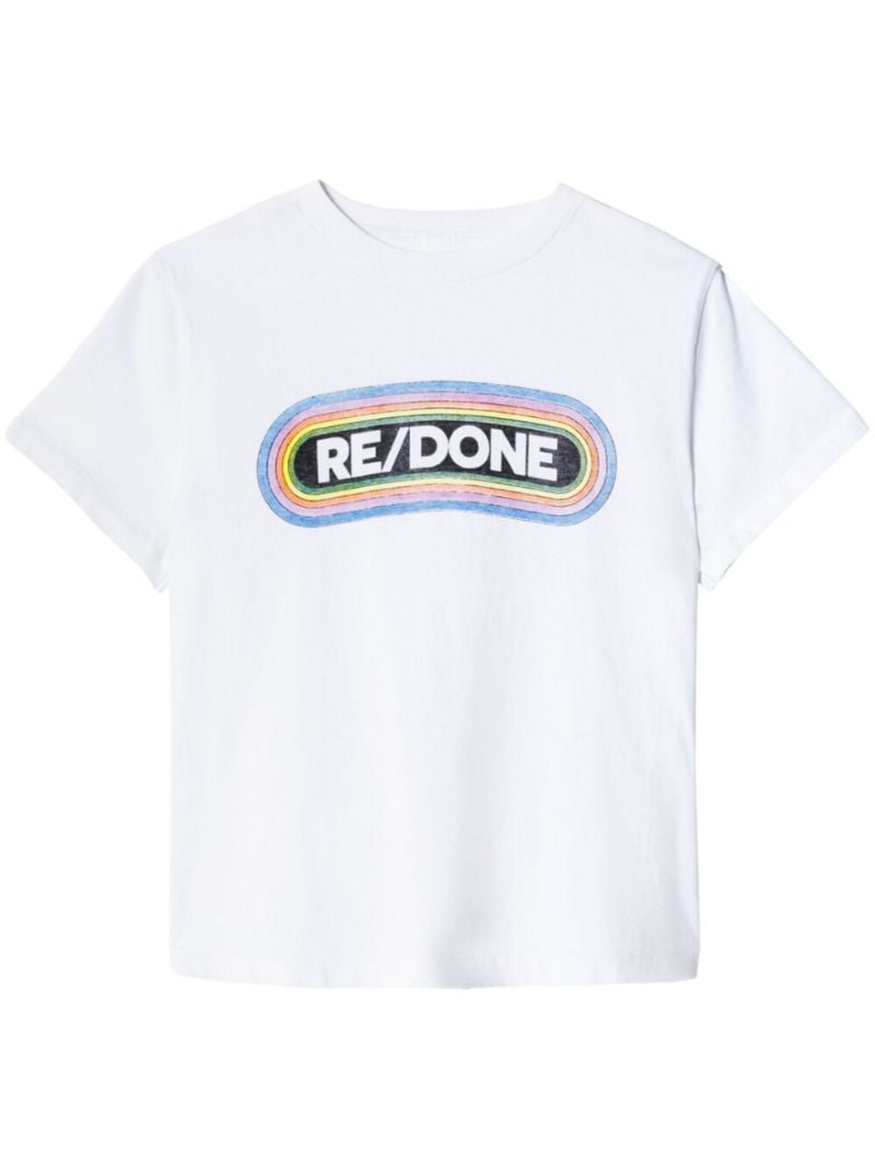 White Logo Print T-shirt