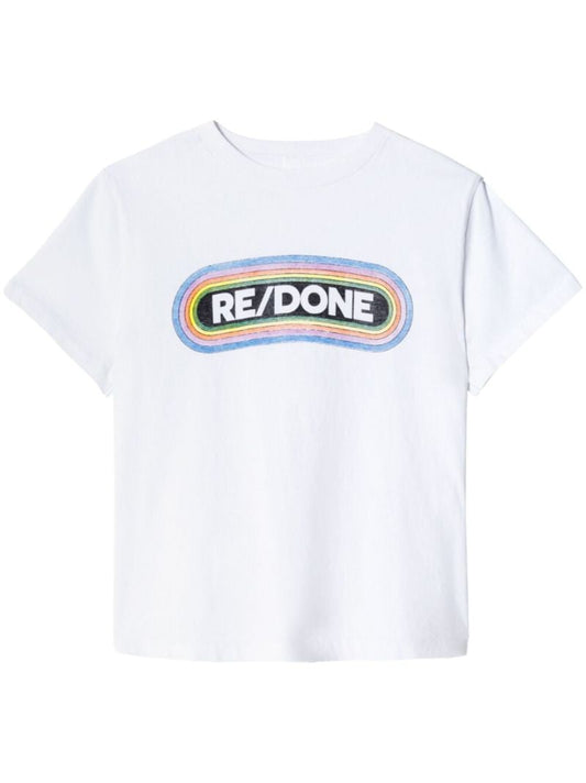 White Logo Print T-shirt
