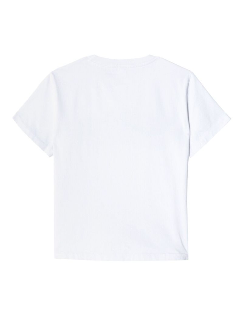 White Logo Print T-shirt