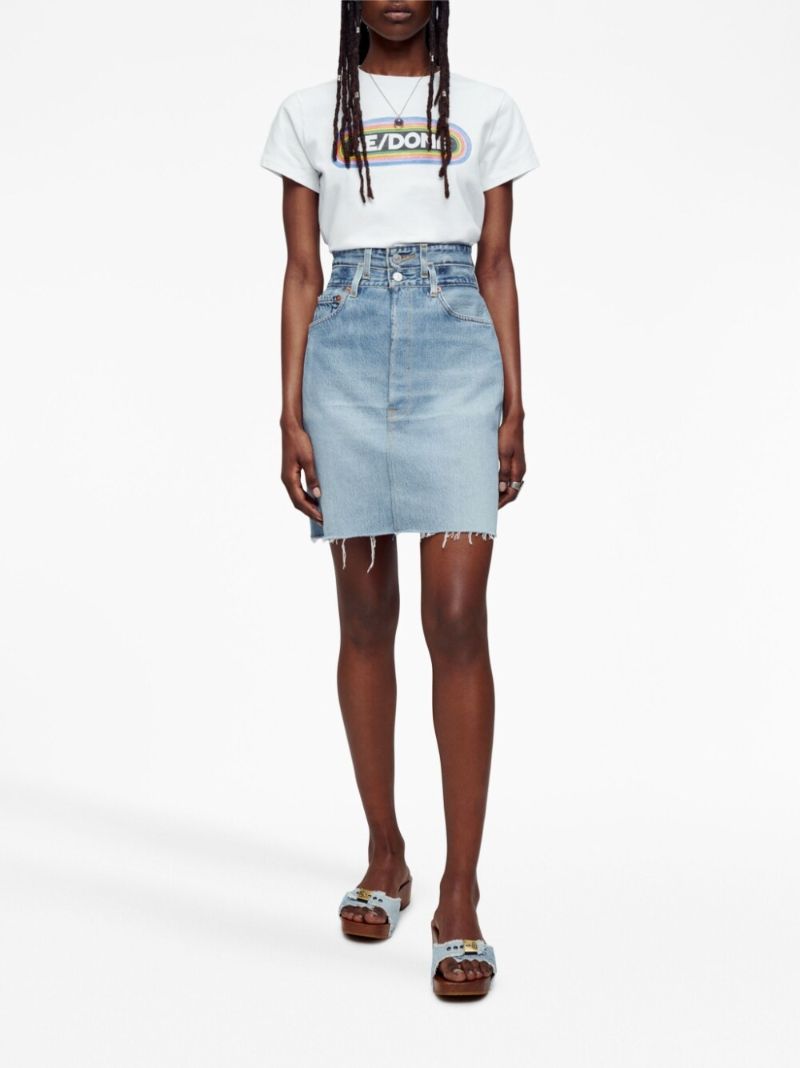 White Logo Print T-shirt