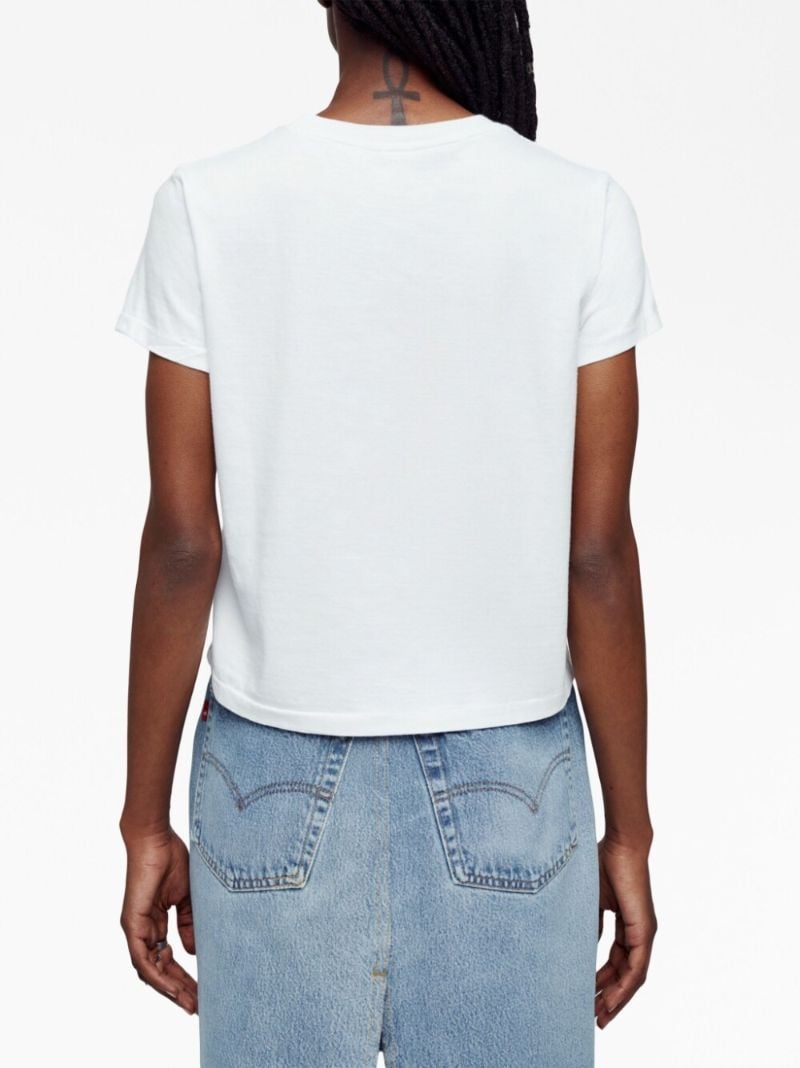 White Logo Print T-shirt