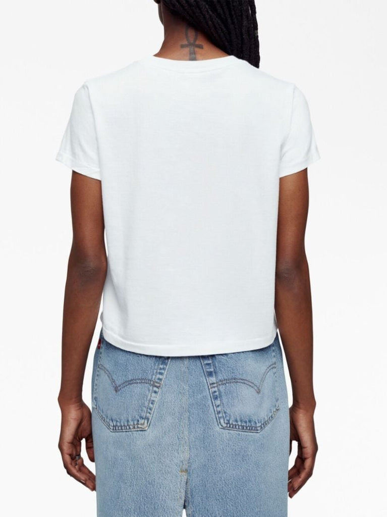 White Logo Print T-shirt