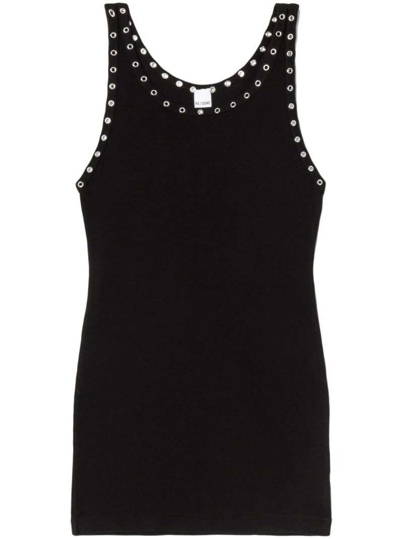 Black Eyelet Tank Dress