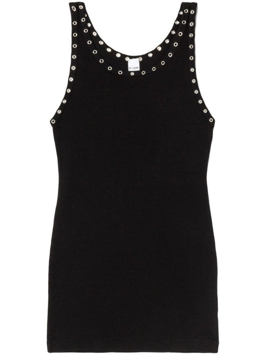 Black Eyelet Tank Dress