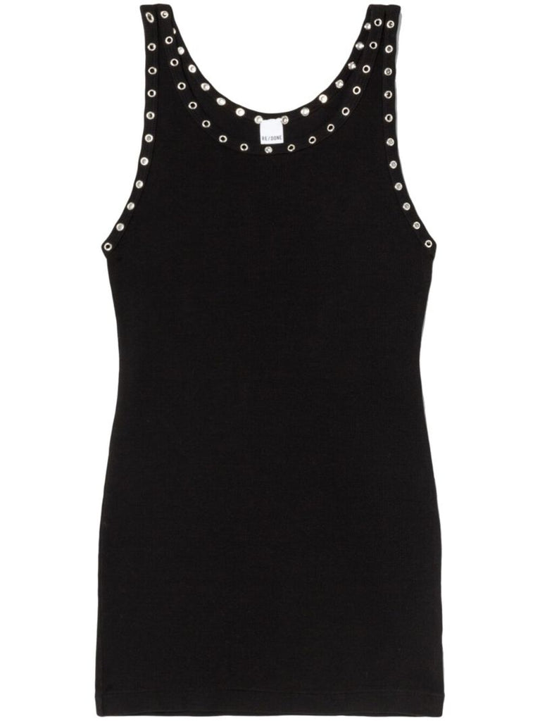 Black Eyelet Tank Dress