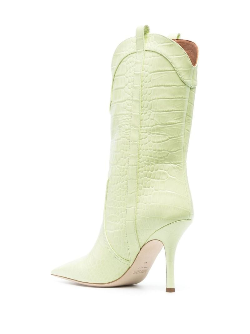 Green Paloma 95 Mock Croc Leather Ankle Boots