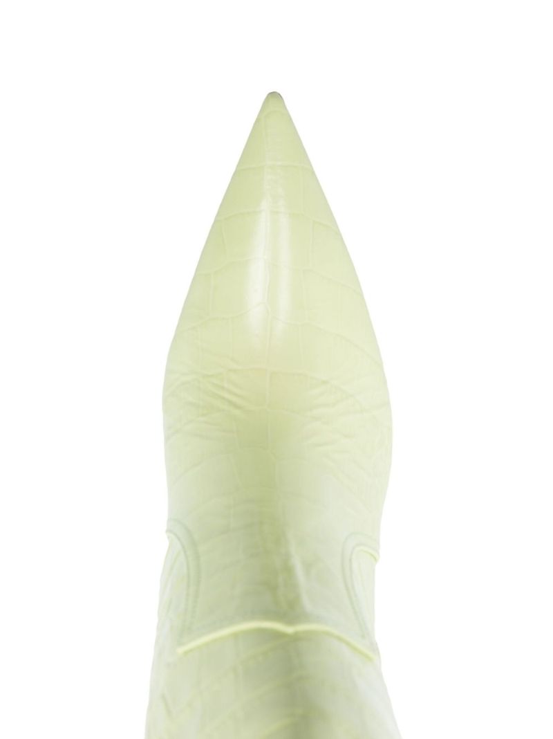 Green Paloma 95 Mock Croc Leather Ankle Boots